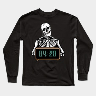 420 and Skull, Marijuana Skull Long Sleeve T-Shirt